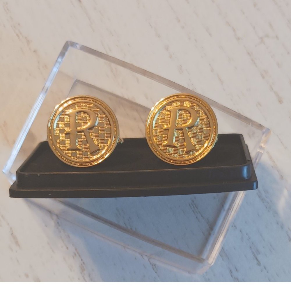 Initial "R" Cufflinks - Picture 1 of 2